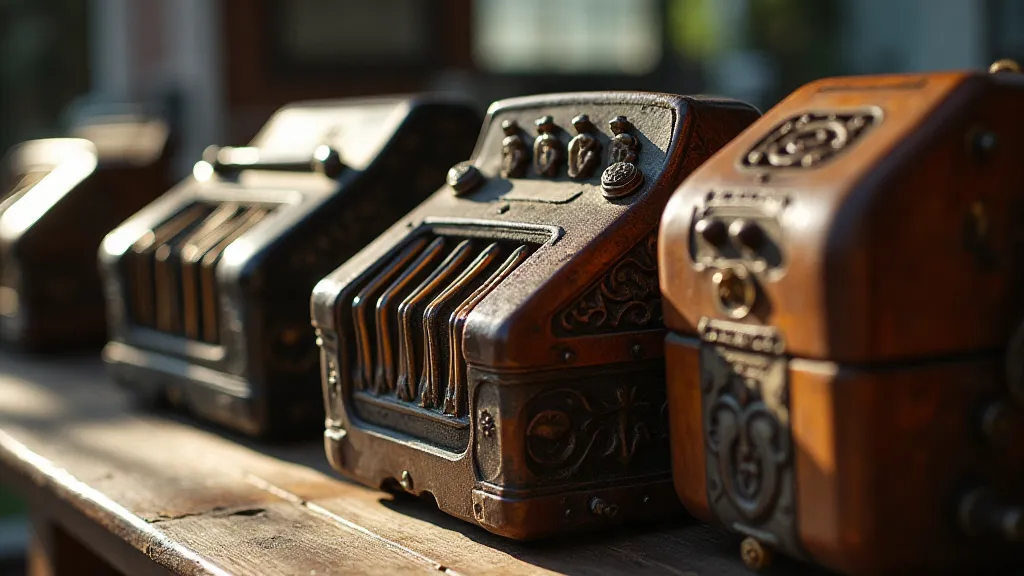 Collection of antique accordions