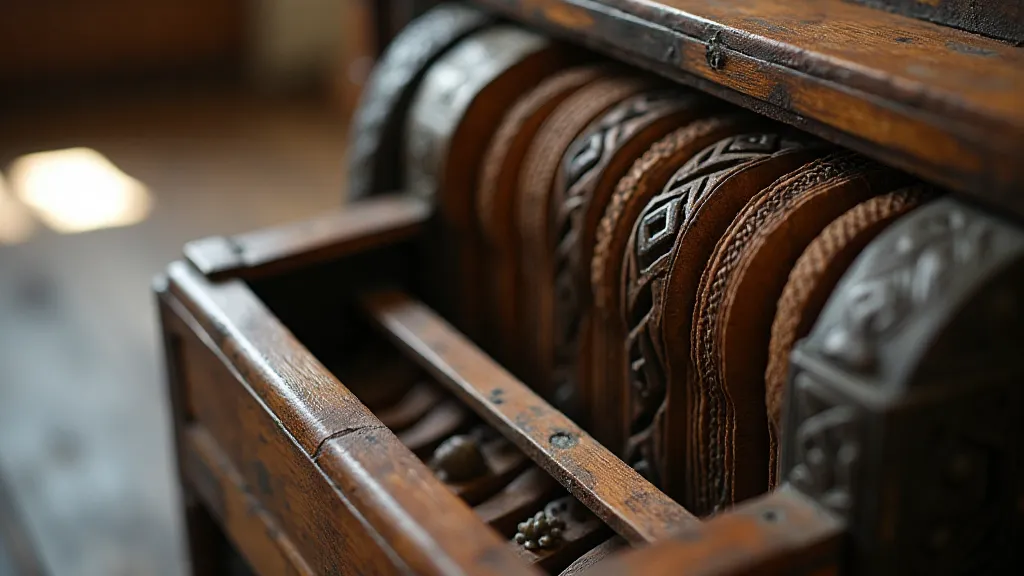 Antique Swedish accordion detail