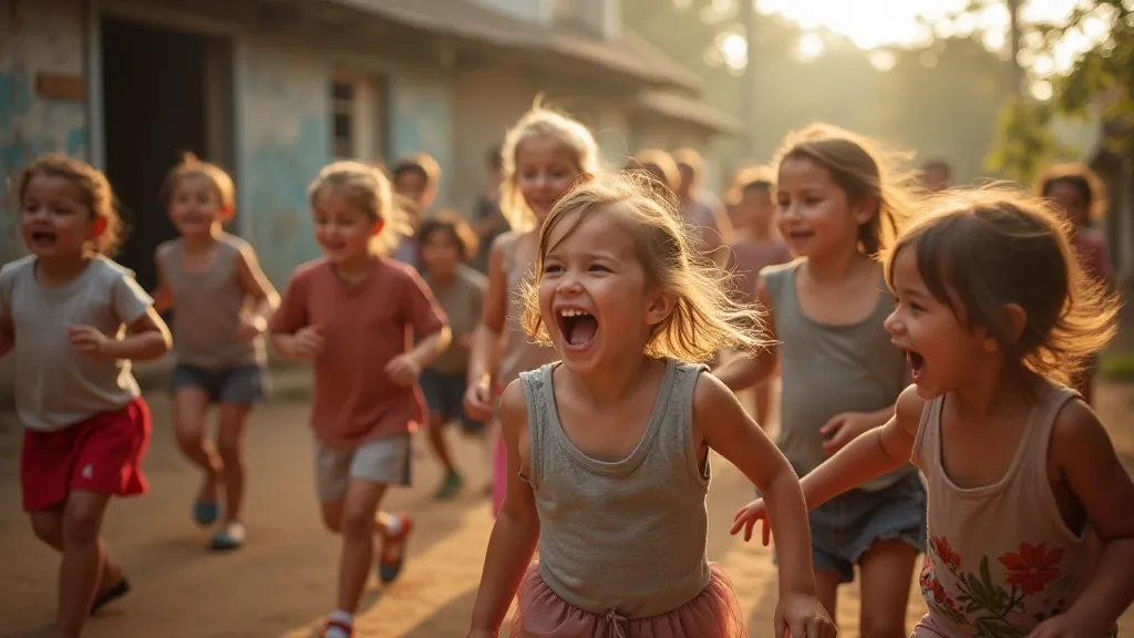 Children playing a traditional folk game