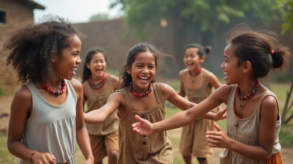 Children playing traditional game