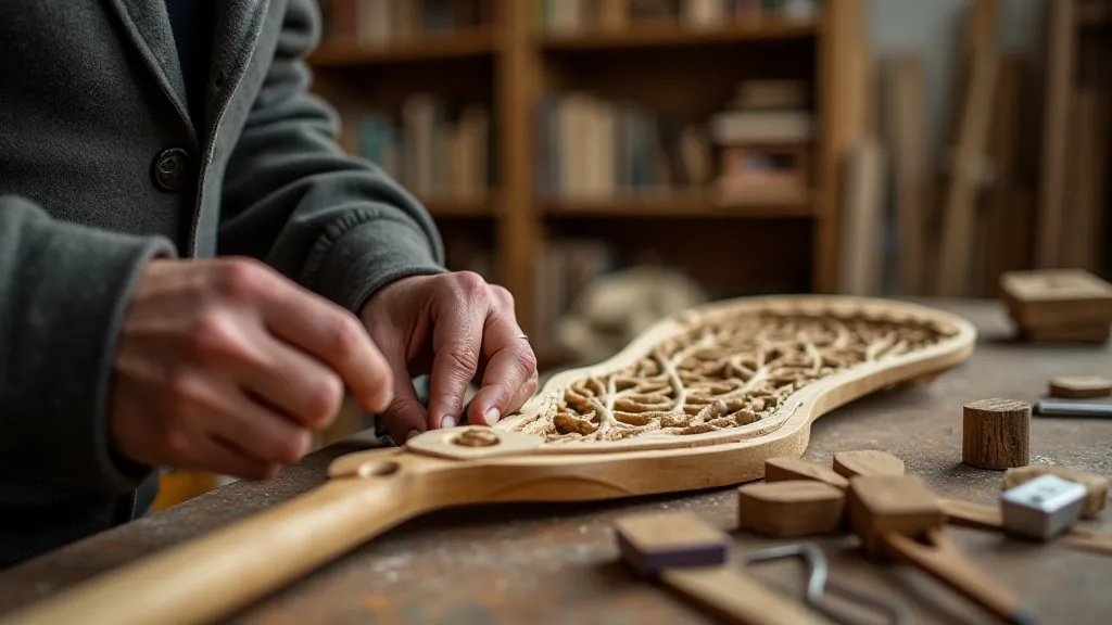 Craftsman repairing a traditional Lacrosse stick