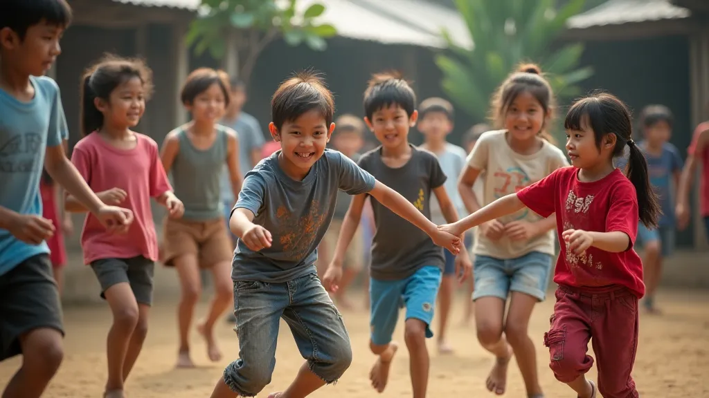 Children playing a traditional game